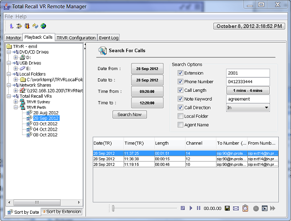 Total Recall VR Remote Manager - Playback